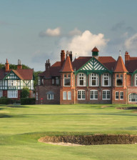 The imposing club house buildings at Royal Lytham & St Annes Golf Club