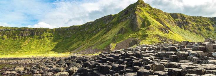 Close up of the rock formations of the Giant's Causeway, Country Antrim