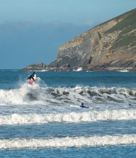 Man surfing at Croyde bay