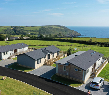 Street view of holiday park at Seaview Gorran Haven in Cornwall