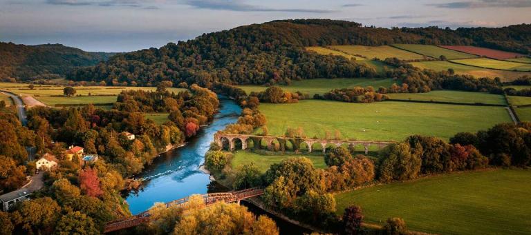 River wye from above in South Wales